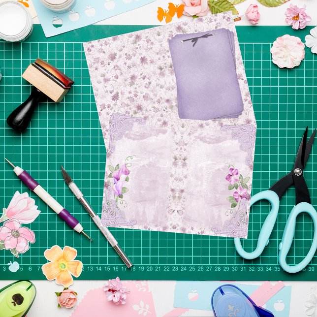 Lavendel Bloemen Land Chique Scrapbook Journal Pag (Creator heeft geüpload)