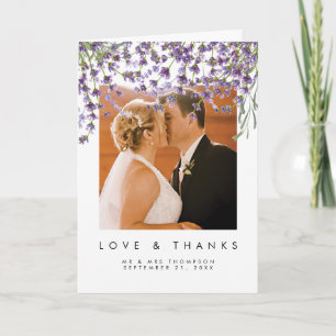 lavendel bloemen liefde en dank foto kaart