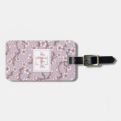 Lavendel Bloemen Monogram Bagage Gepersonaliseerd  Bagagelabel (Voorkant horizontaal)