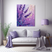 Lavendel Bloemen Olieverfschilderij Canvas Afdruk