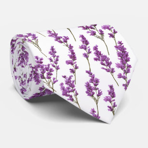 Lavendel Bloemen Patroon Stropdas