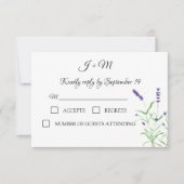 Lavendel Bloemen Rustieke bloemen Moderne RSVP Kaartje (Voorkant)