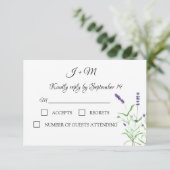 Lavendel Bloemen Rustieke bloemen Moderne RSVP Kaartje (Staand voorkant)