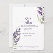 Lavendel bloemen rustieke Paarse bruiloft Kaart (Voorkant)