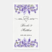 Lavendel bloemen script mr. hart bruiloft servet (Voorkant)