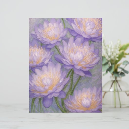  Lavendel Bloemen Stationery (Staand voorkant)