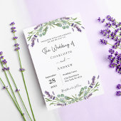 Lavendel bloemen violet groen luxe bruiloft kaart