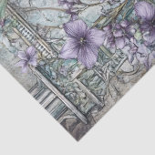 Lavendel Bloemen Vlinders & Raven Decoupage Tissuepapier (Detail)