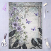 Lavendel Bloemen Vlinders & Raven Decoupage Tissuepapier (Craft)