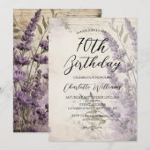 Lavendel Bloemen Vrouwen 70e Verjaardag Kaart (Voorkant / Achterkant)