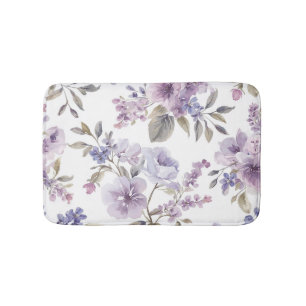 Lavendel Bloemen Waterverf Paars Botanisch Badmat