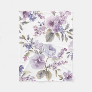 Lavendel Bloemen Waterverf Paars Botanisch Fleece Deken