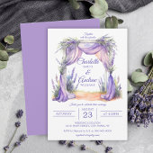 Lavendel bloemenboog bruiloft kaart