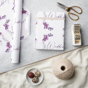 Lavendel bloemenbruiloft cadeaupapier
