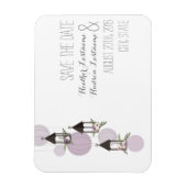 Lavendel bloemenlantaarns opslaan de datum magneet (Verticaal)