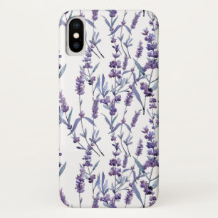 Lavendel bloemenpatroon waterverf iPhone x hoesje