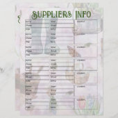 Lavendel Bloementuin Planner Leveranciers Info Pag (Voorkant / Achterkant)