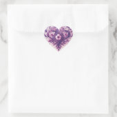 Lavendel Bloemhart Hart Sticker (Tas)