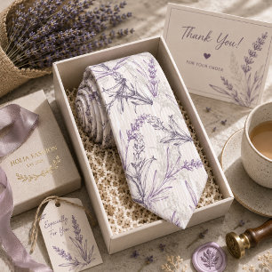 Lavendel Bloemig Stropdas
