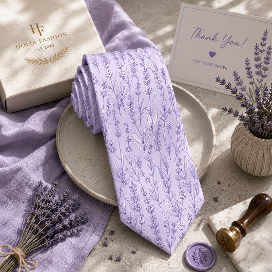 Lavendel Bloemig Stropdas