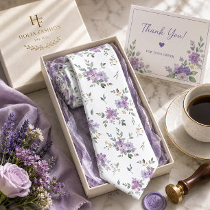 Lavendel Bloemig Stropdas