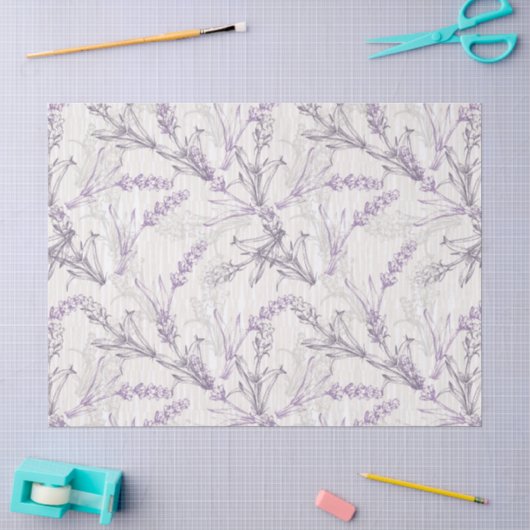 Lavendel Bloemig Tissuepapier (Craft)