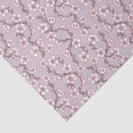 Lavendel Bloemig Tissuepapier – Elegante Cadeaupap (Detail)