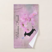 Lavendel Bloemige Dachshund Handdoek Set (Handdoek)