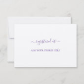 Lavendel Bloemige Elegante Script Bruidsbrunch Kaart (Achterkant)
