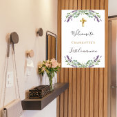 Lavendel bloemige groenvoorziening Eerste Communie Poster