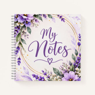 Lavendel Bloemige Mijn Notities Spiraal Notebook Notitieboek