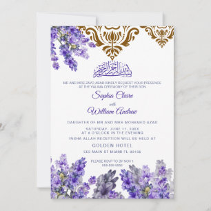 Lavendel Bloemige Valima Ceremonie Islamitisch Huw Kaart