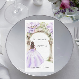 Lavendel bloemrijke boog jurk Sweet 16 Servet