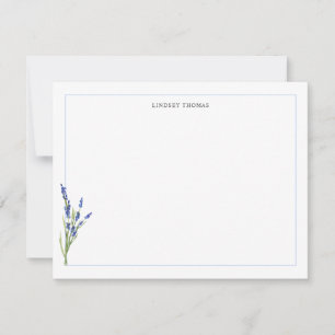 Lavendel Bloemrijke Rand Persoonlijk Stationery Notitiekaartje
