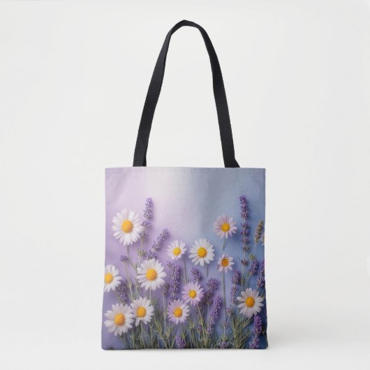 Lavendel Bloom & Daisy Delight Bag Draagtas (Voorkant)