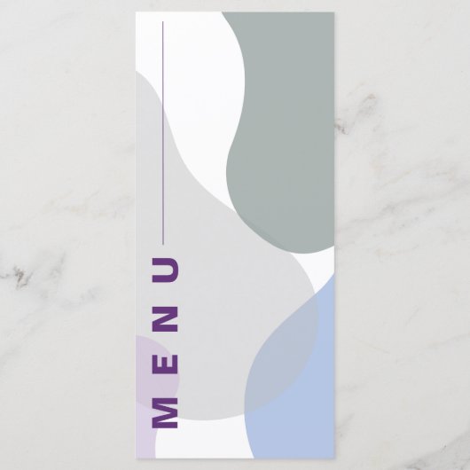 Lavendel Bloom Paarse Bloemen Wedding Day Party Menu (Achterkant)