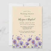 Lavendel Bloom Wildflowers Trouwdouche Kaart (Voorkant)