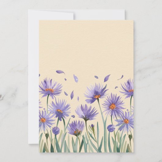 Lavendel Bloom Wildflowers Trouwdouche Kaart (Achterkant)