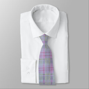 Lavendel Blootvoets Plaid  Stropdas
