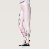 Lavendel Blush Roze Bloemen Leggings (Links)