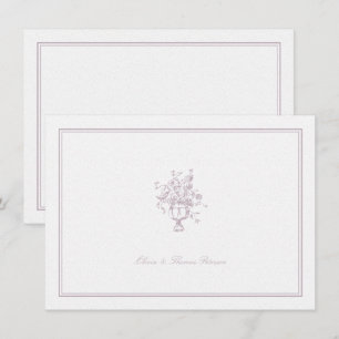 Lavendel Boeket Classic Lijst Trouwpaar Notitiekaartje