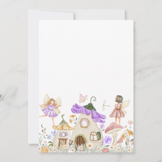 Lavendel Boho Wildflower Fairy Verjaardag Kaart (Achterkant)