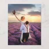 Lavendel boog foto beige budget bruiloft (Achterkant)