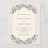 Lavendel boog foto beige budget bruiloft (Voorkant)