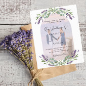 Lavendel boog foto budget bruiloft uitnodiging