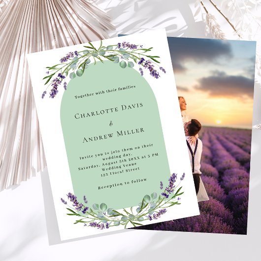 Lavendel boog foto sage budget bruiloft