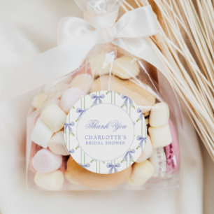 Lavendel Boog Strepen Preppy Bruidsfeest Ronde Sticker