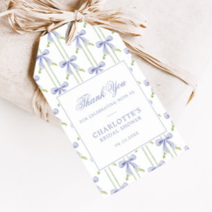 Lavendel Boog Strepen Preppy Bruidsfeestje Cadeaulabel