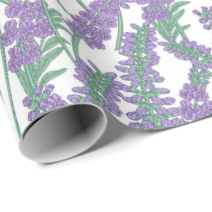 Lavendel Botanisch Bloemengeschenkverpakkingsontwe Cadeaupapier