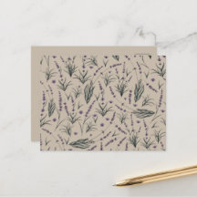 Lavendel Botanisch Patroon Ansichtkaart